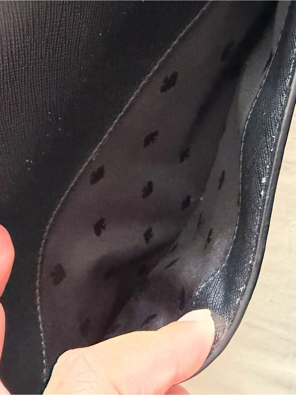kate spade small Black Leather Shoulder Bag with silver Chain